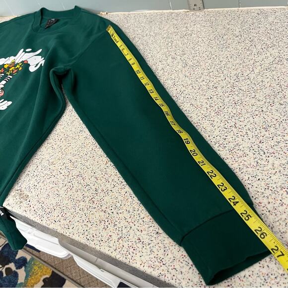 adidas Eco Growth Club Icon Graphic Crewneck Sweatshirt Green Women's Size L - Picture 7 of 8